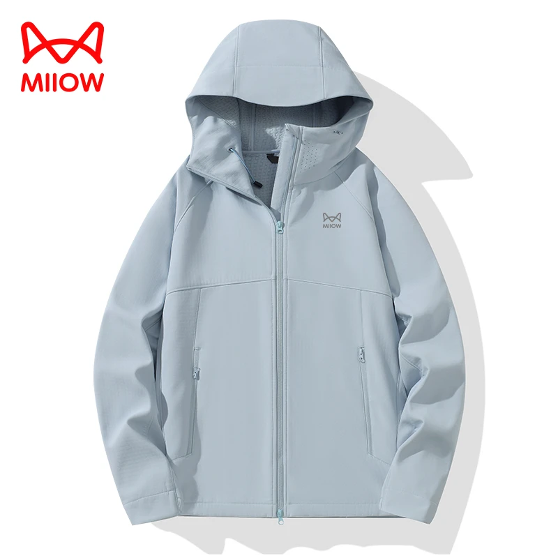 MIIOW CLASSIC/猫人经典秋季休闲男女同款软壳衣情侣外套连帽夹克
