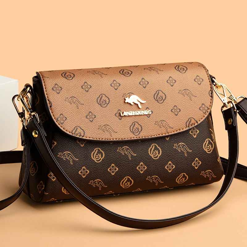 正品专柜皮包女2025新款斜挎包时尚小方包百搭简约软皮妈妈单肩包