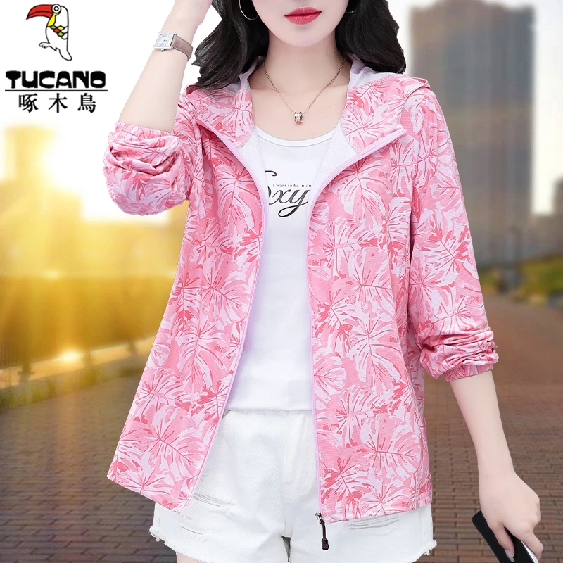 【官方正品】啄木鸟冰丝防晒衣女户外夏季薄款长袖短款外套防晒服