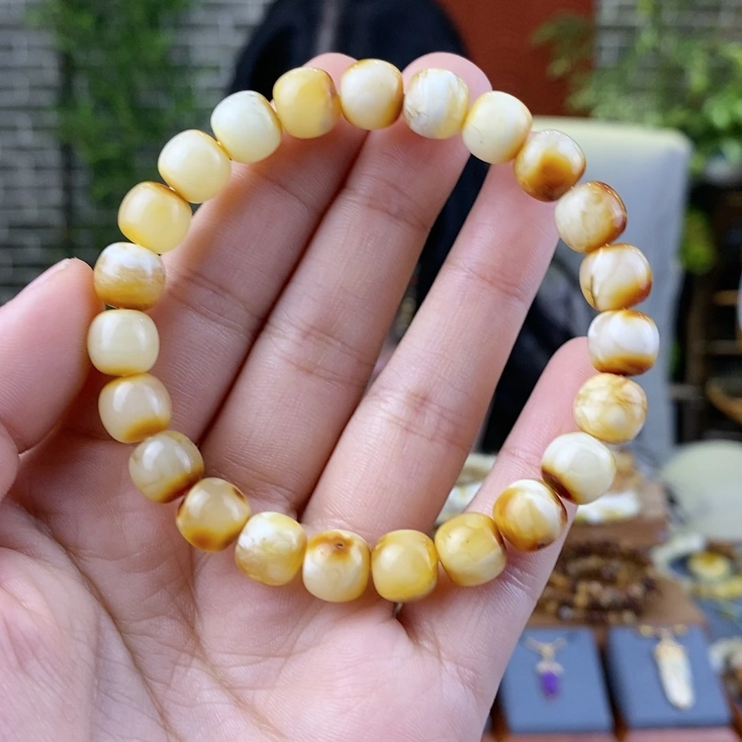 蜜蜡珠宝奇石未镶嵌蜜蜡手串9.0mm