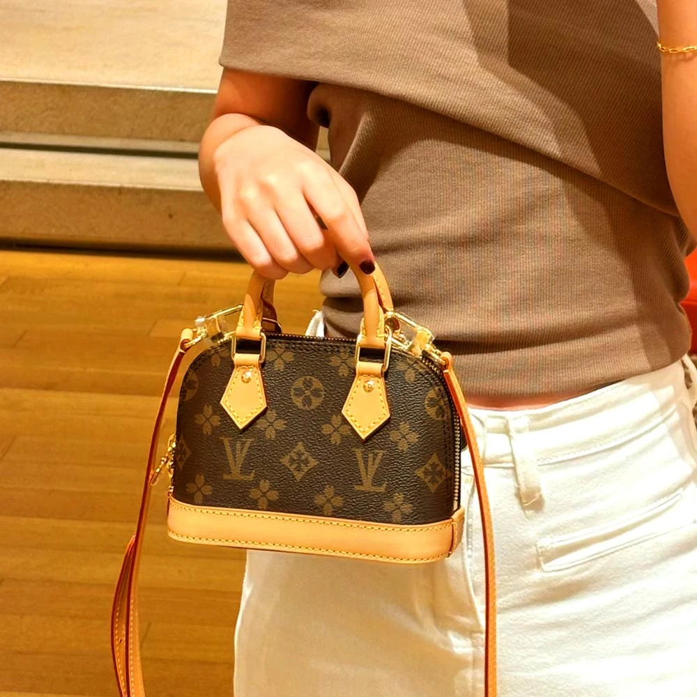 香港代购正品2025新款真皮老花小号贝壳包单肩斜跨奢侈品手提包潮