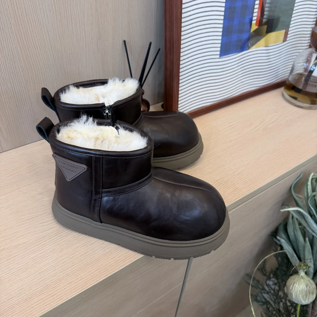 耐脏型雪地靴 卡皮巴拉高级红棕调雪地靴 27-37码 RICE MIFANG