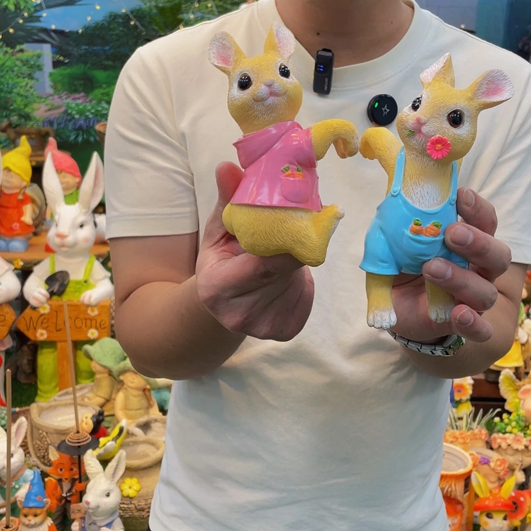 花园庭院摆件一对兔子