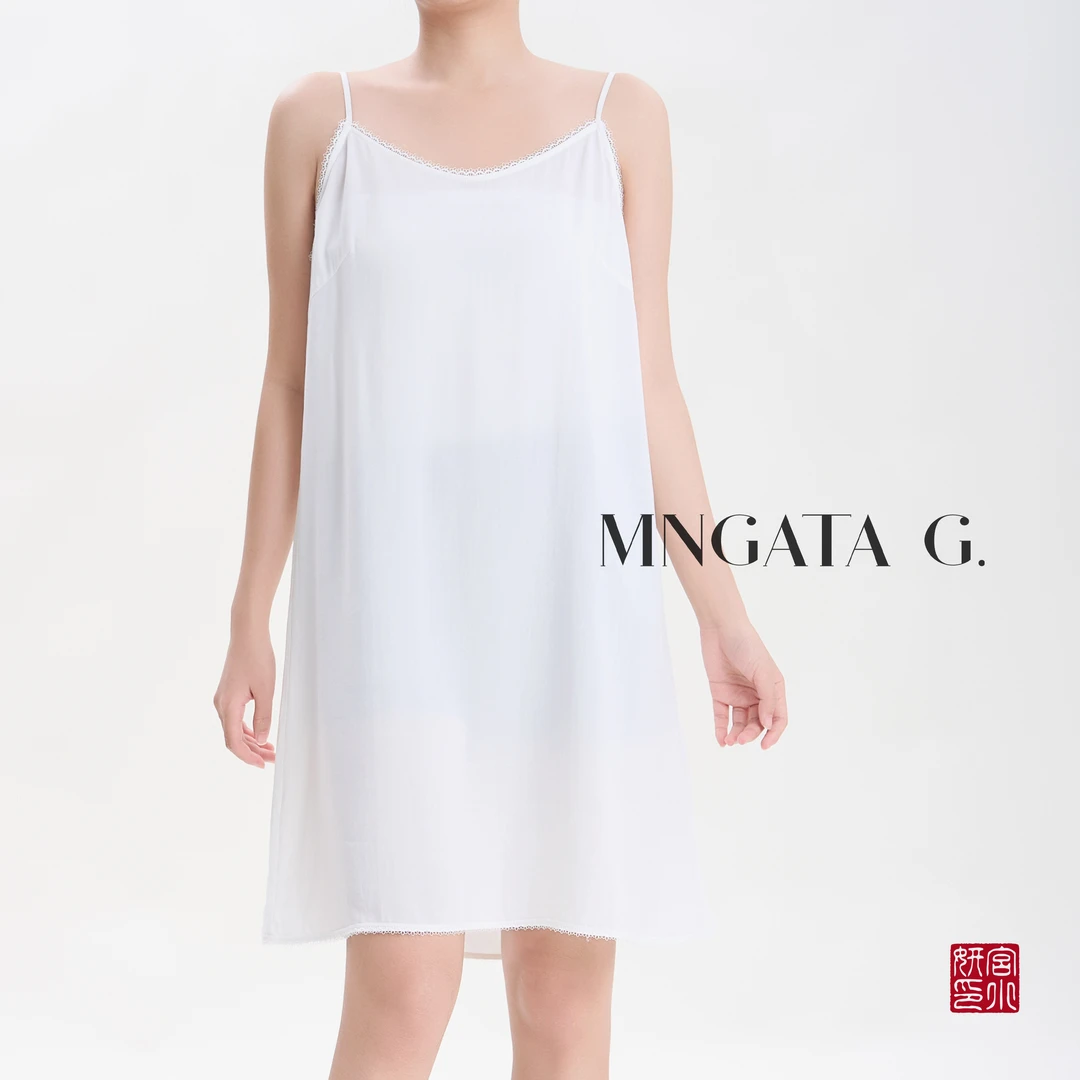 MNGATA G.宫小妍【纯白吊带裙】夏日新中式中国风休闲吊带裙5033052