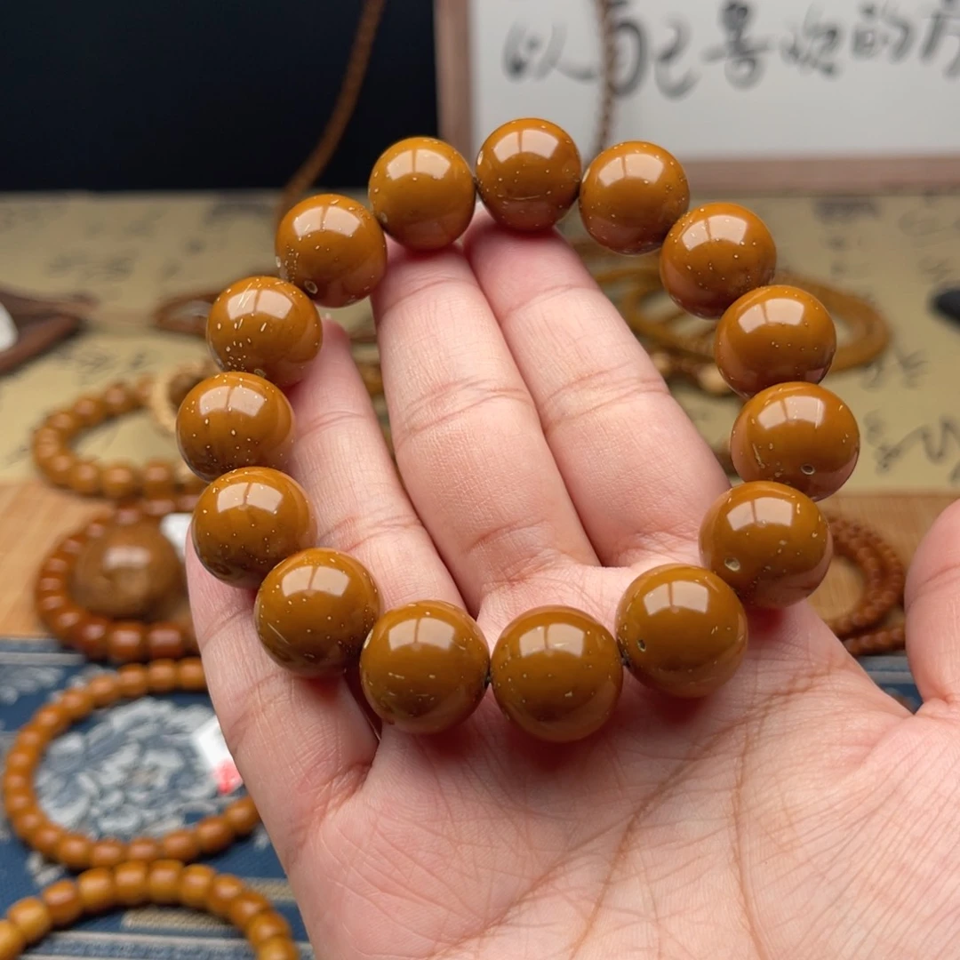 紫金鼠手串晓半实心光珠16