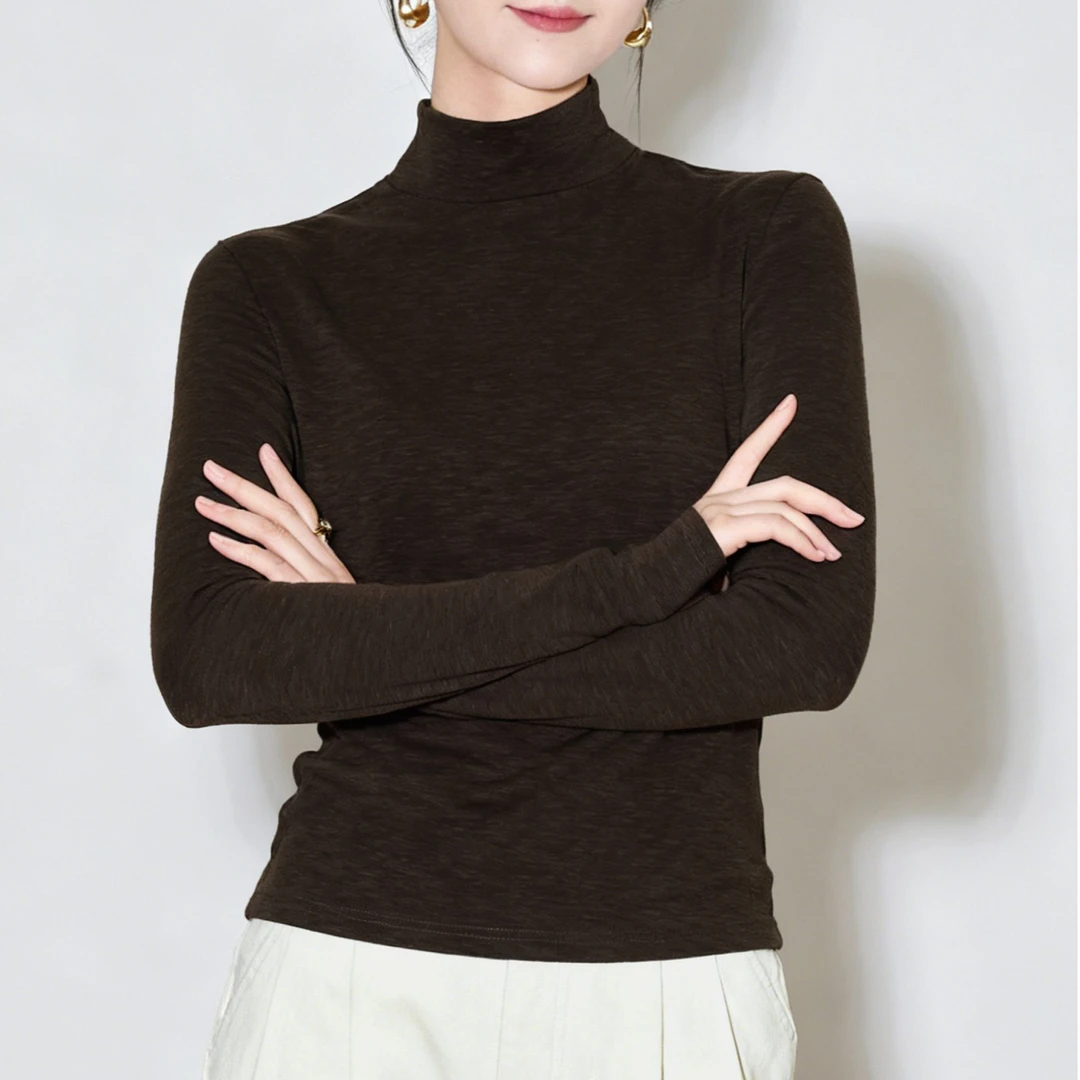 【年终特惠】经典简约加绒保暖半高领长袖打底衫百搭可外穿透气AW13