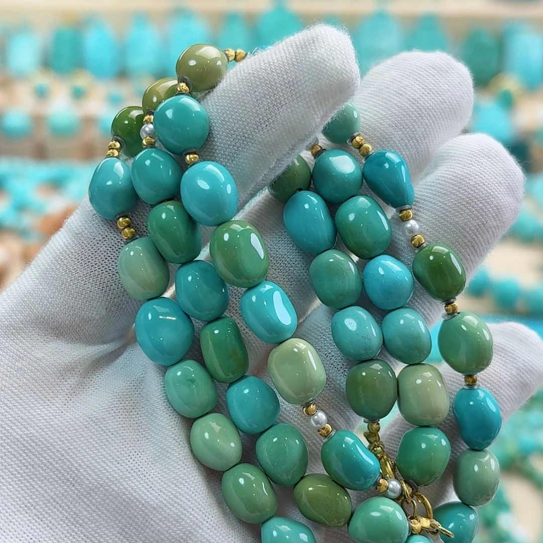 绿松石18K金镶嵌珠宝奇石