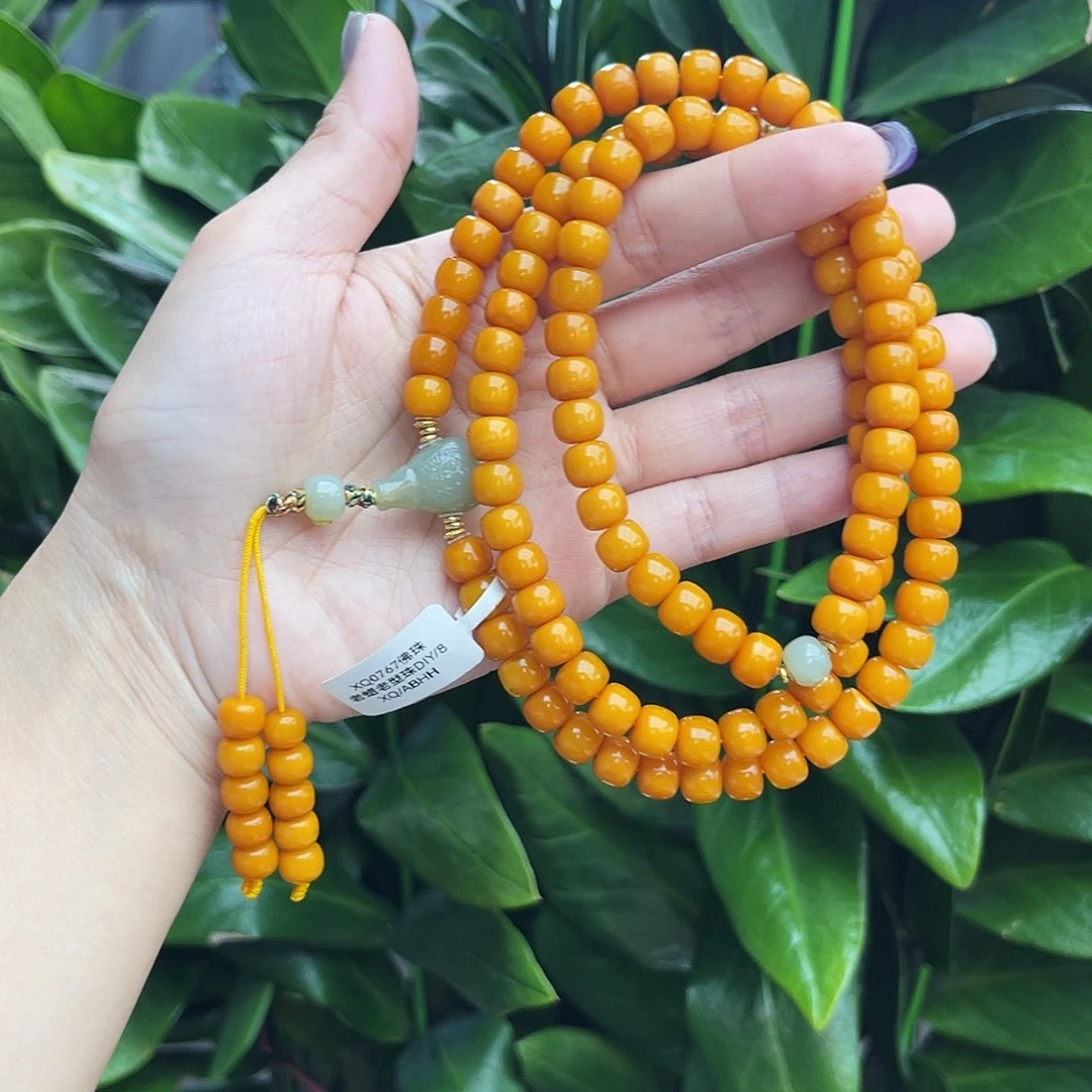 琥珀未镶嵌手链8m108微瑕