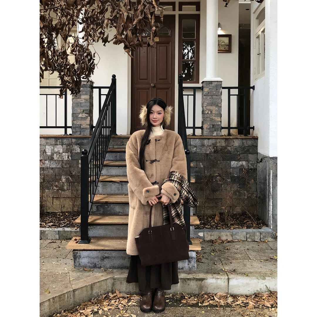 【倪子清仓】韩系温柔气质宽松HC毛毛外套254H3700