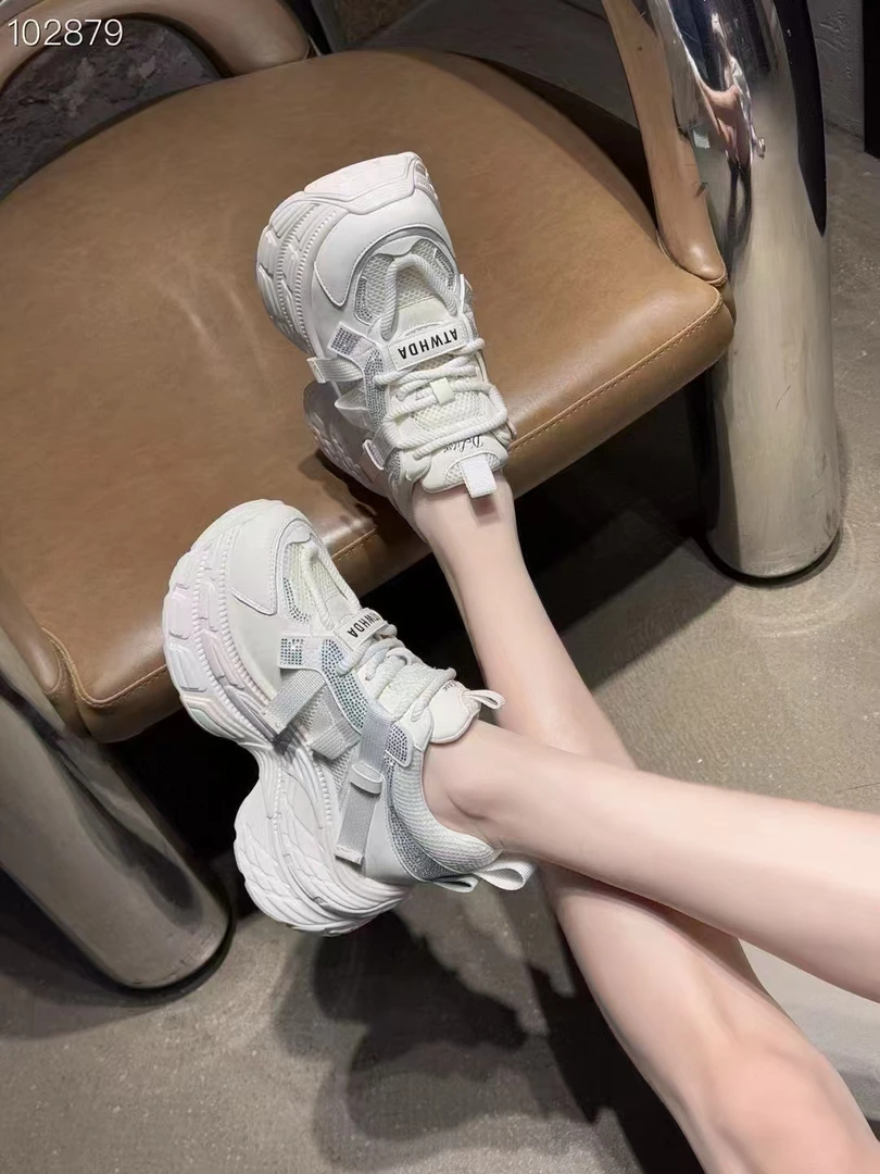 【华小姐】春夏季新款时尚潮流圆头厚底透气休闲鞋9878-53