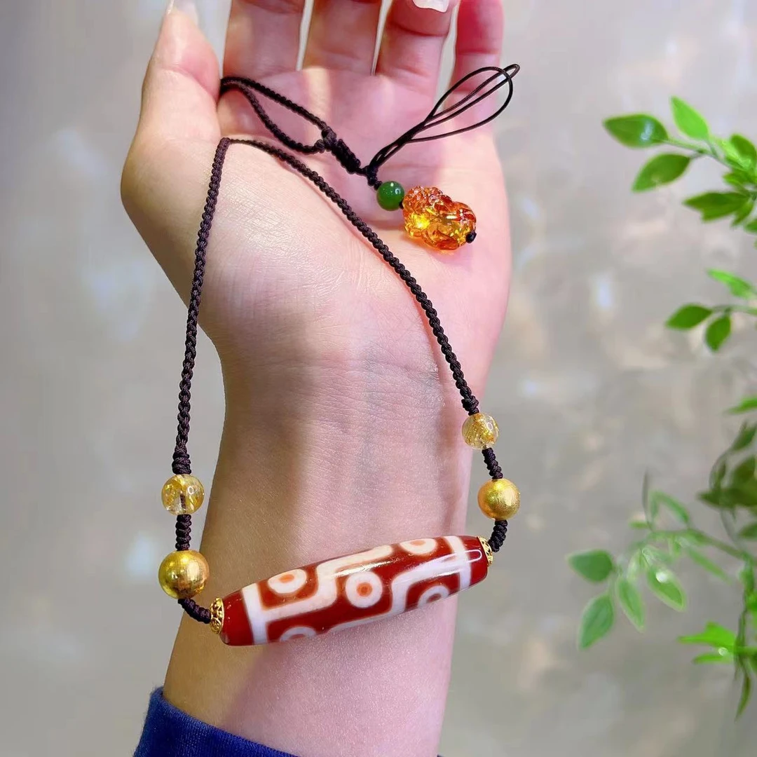 【李哥推荐】18k金红肉天珠项链@ZY31228047@