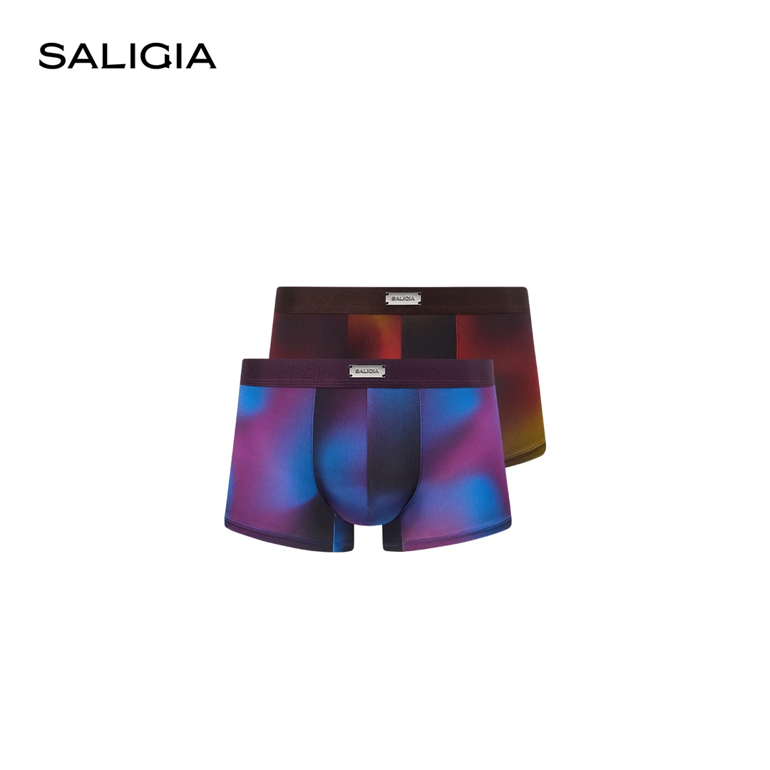 SALIGIA齐格星尘流动渐变光晕感柔滑织物男士平角内裤