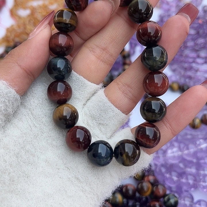 水晶手链未镶嵌?**仔彩虎眼