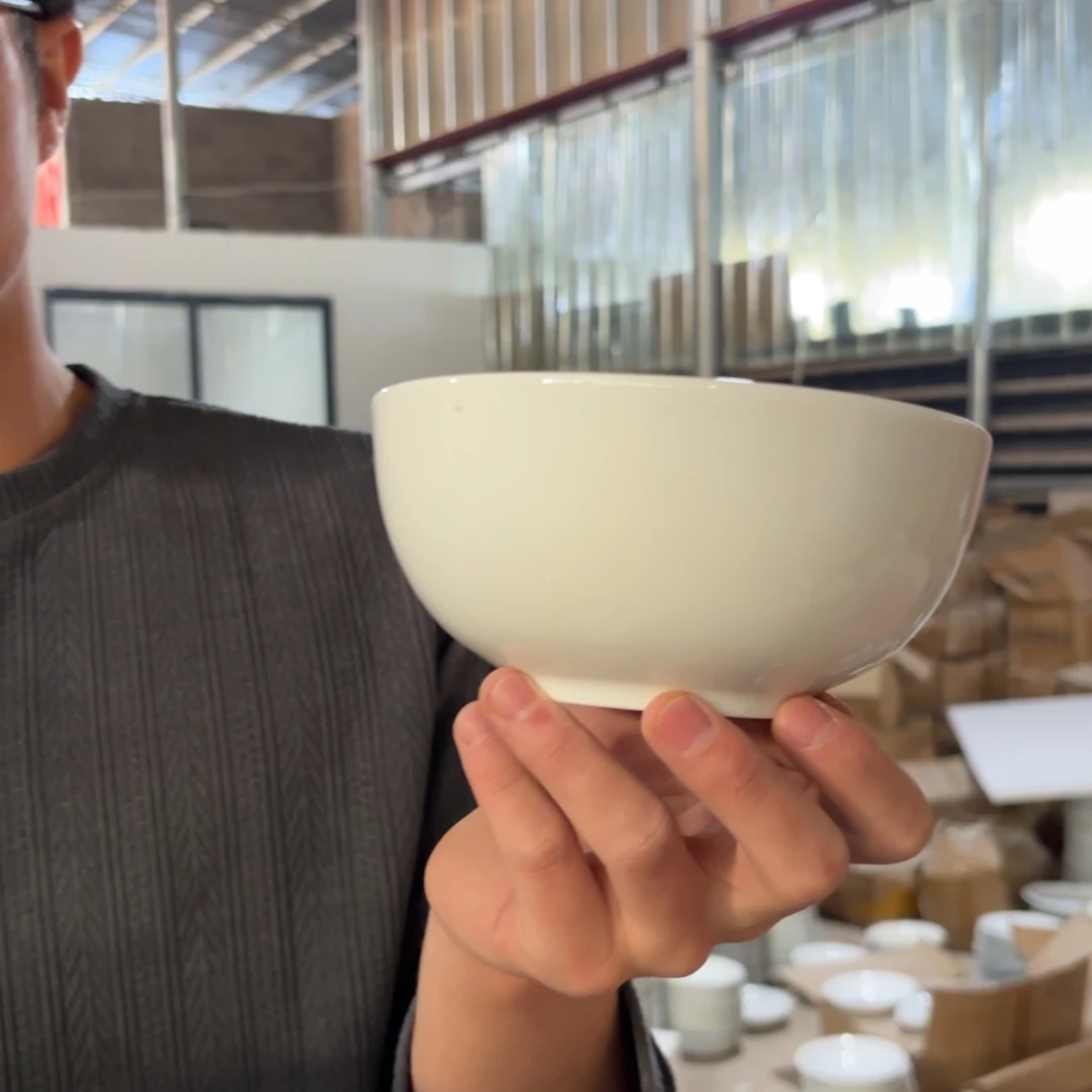 6英寸高白泥奥碗6只微瑕