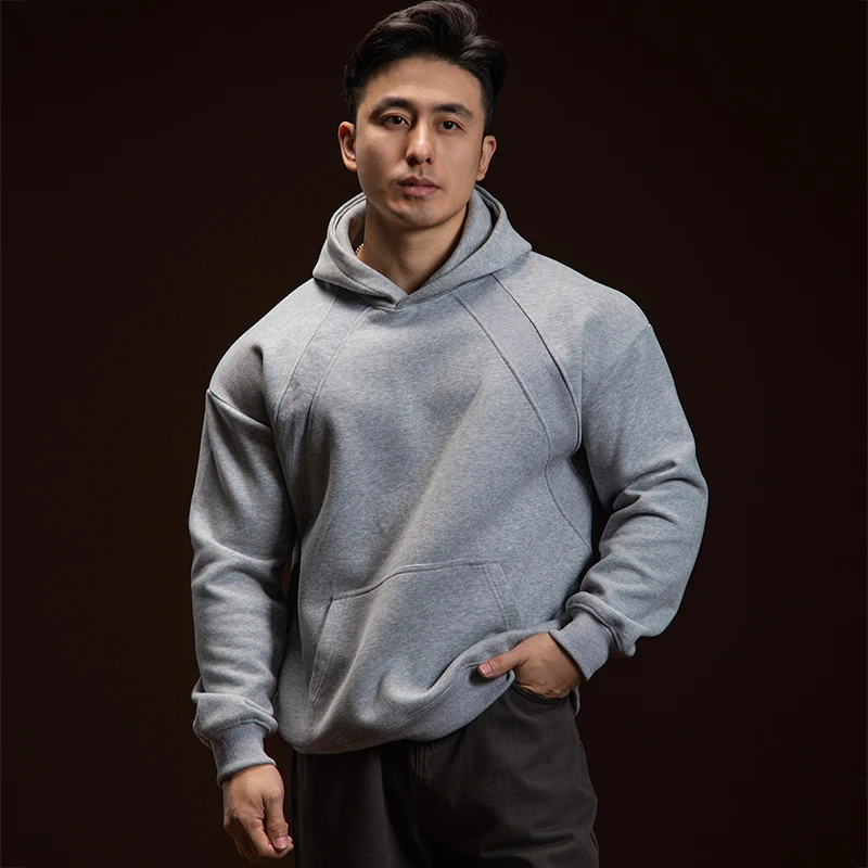 BARBRO男士斗篷卫衣休闲男装宽松男保暖连帽秋季长袖加绒秋冬款