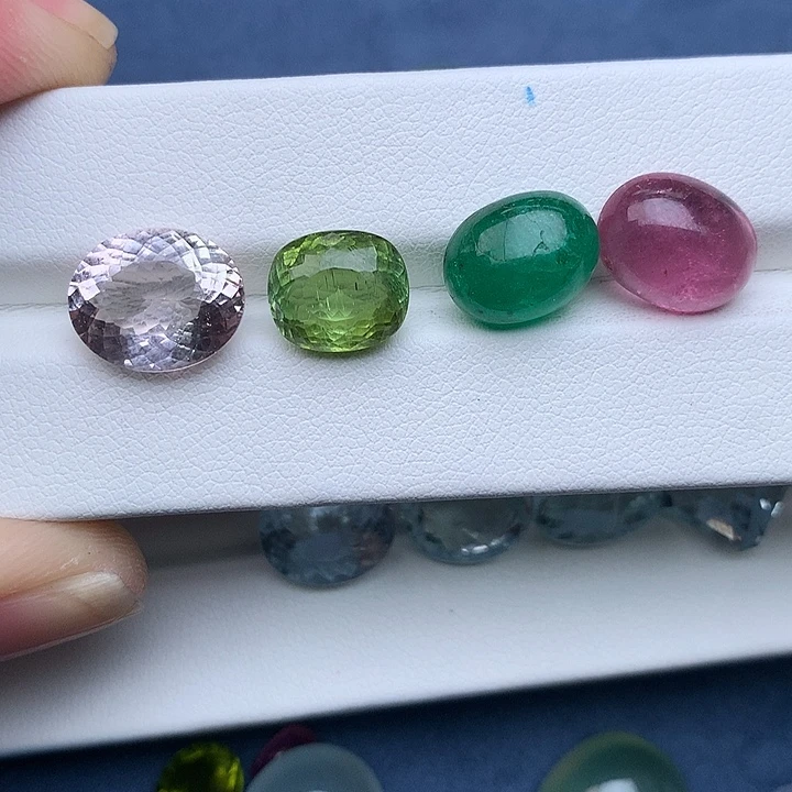 碧玺未镶嵌珠宝半成品4颗
