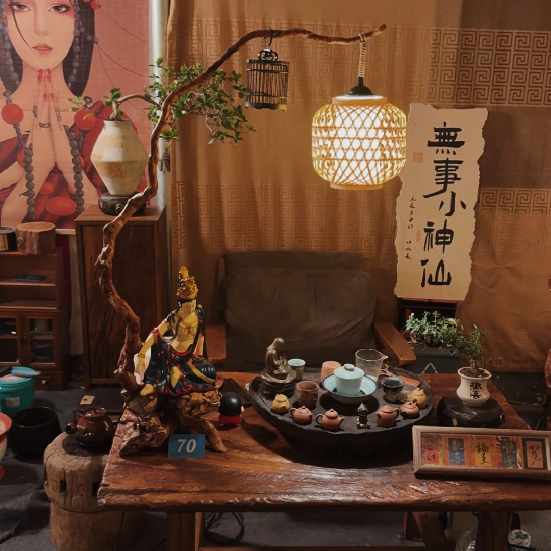 木杜鹃根自然根艺造景台灯孤品