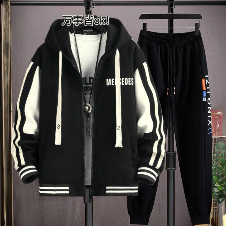 ME连帽男休闲运动套装潮流男孩运动青少年帅气春秋季中学生