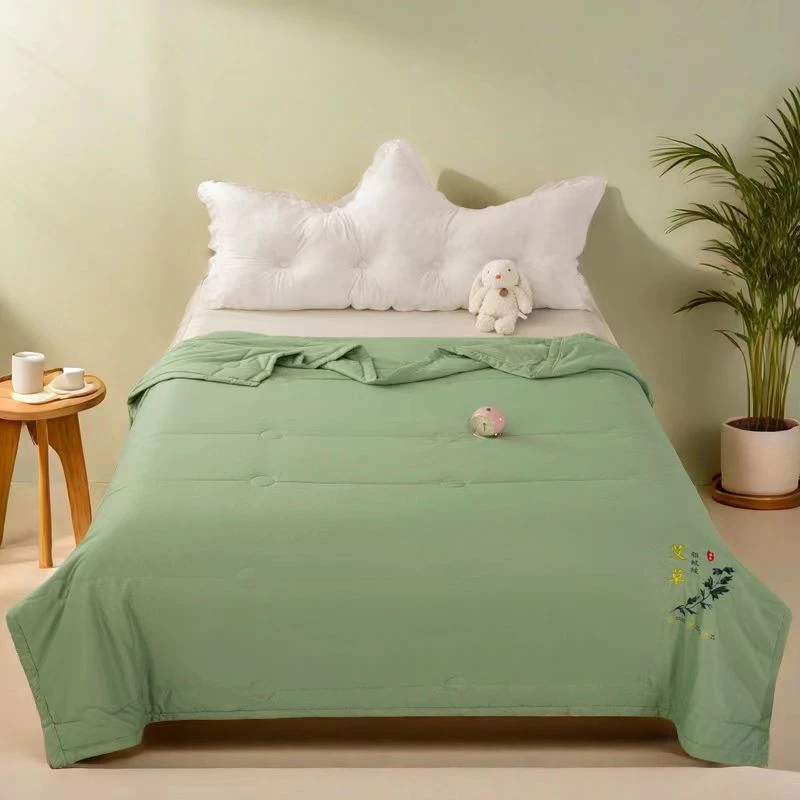 精品夏季纯色艾草空调被夏凉被机洗驱蚊
