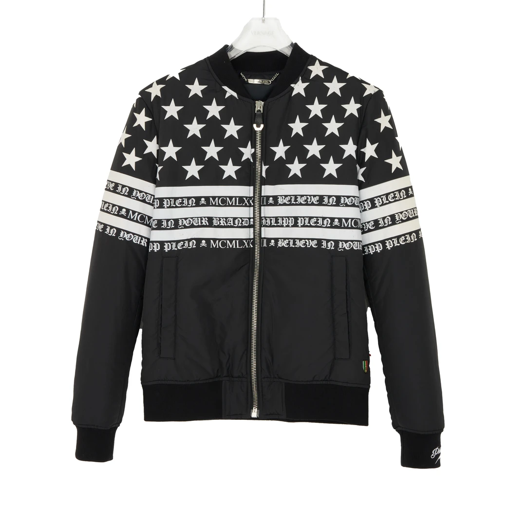 未使用 Philipp Plein 男士宽松棉服夹克外套FW16HM244021