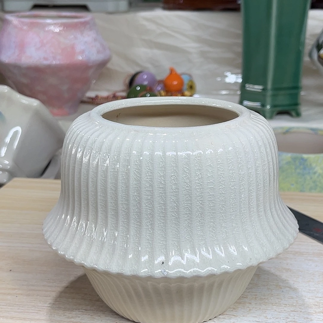 陶瓷绿植多肉微瑕花盆外