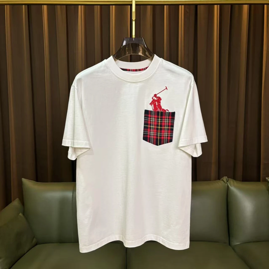 【特惠断码清仓】2025夏季新款口袋刺绣纯棉短袖