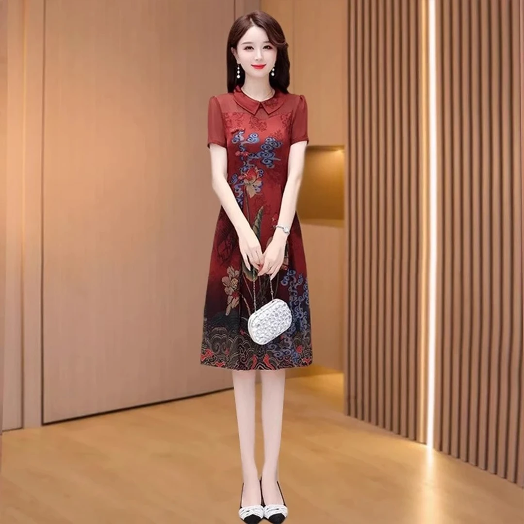 【可蓓儿】喜婆婆婚宴旗袍连衣裙女高端品牌妈妈气质礼服平时可穿