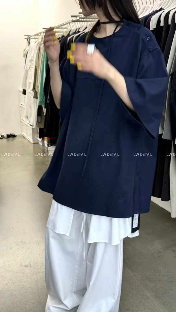 【左绣定制】2025款欧版原创宽松休闲洗水牛仔开叉套头衣951