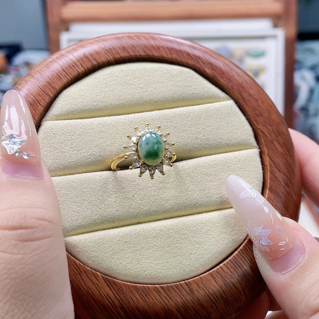 翡翠戒指未镶嵌天然翡翠