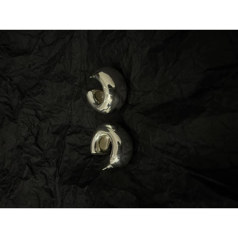 足银布艺耳饰  非金属布艺耳饰 925银圈圈耳环带一辈子 J25EH303