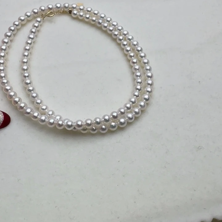 淡水珍珠颈饰18K金镶嵌