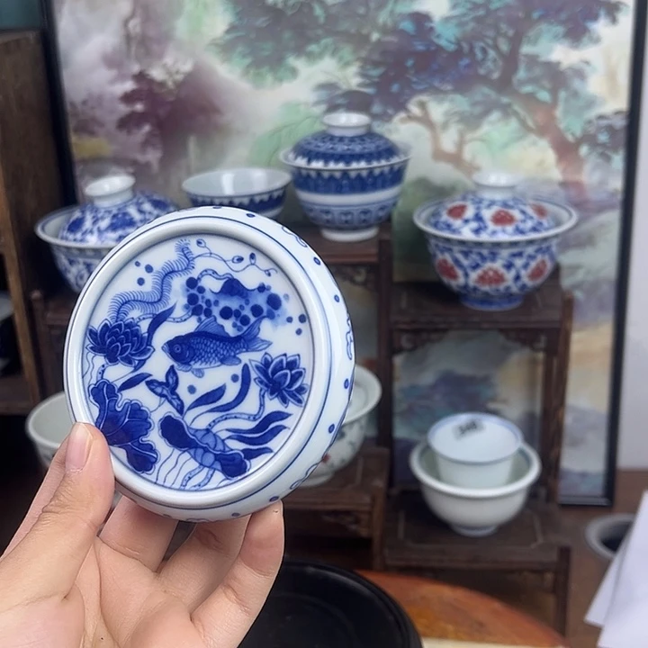 瓷其他鱼藻纹盖置