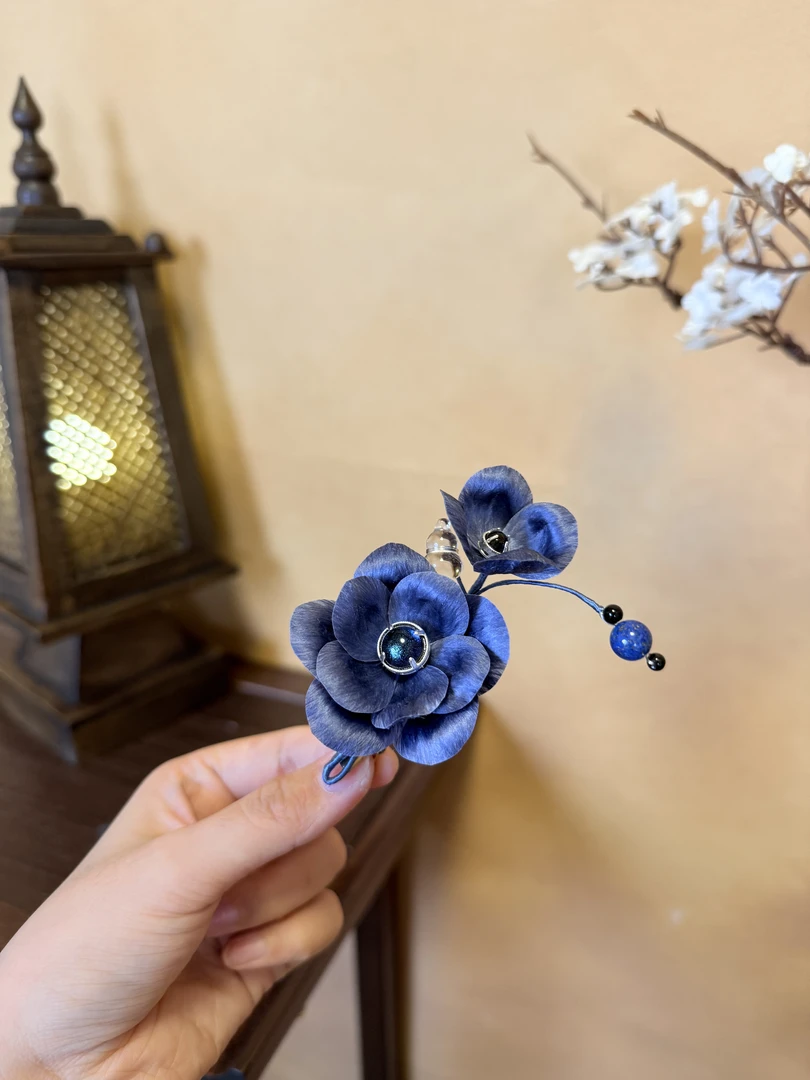 【繁星】绒花小号发夹