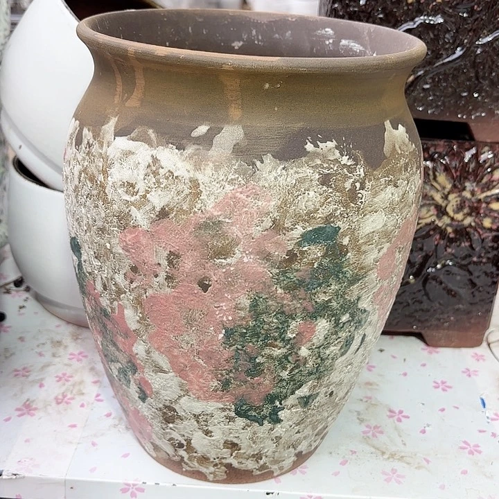 紫砂茶碗油画口径20高度28