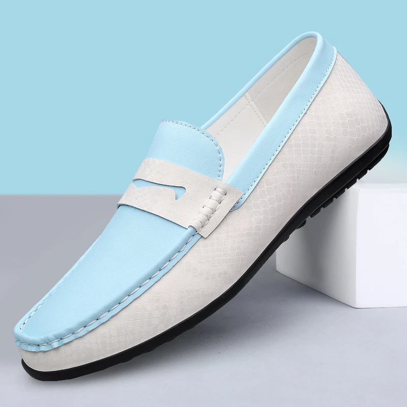 男士豆豆鞋2025新款软皮软底耐磨休闲鞋轻质一脚蹬英伦风百搭皮鞋