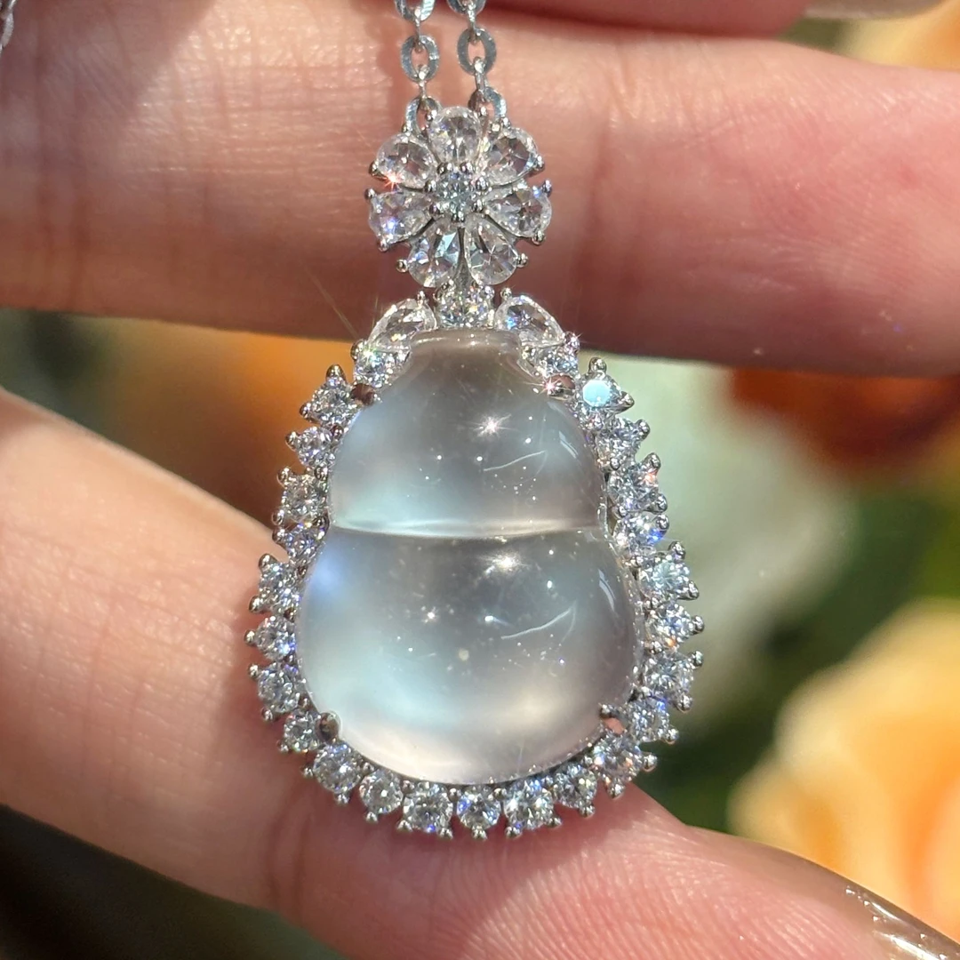 【粉丝福利】VS珠宝天然石英质玉水沫小葫芦吊坠项链国风新中式