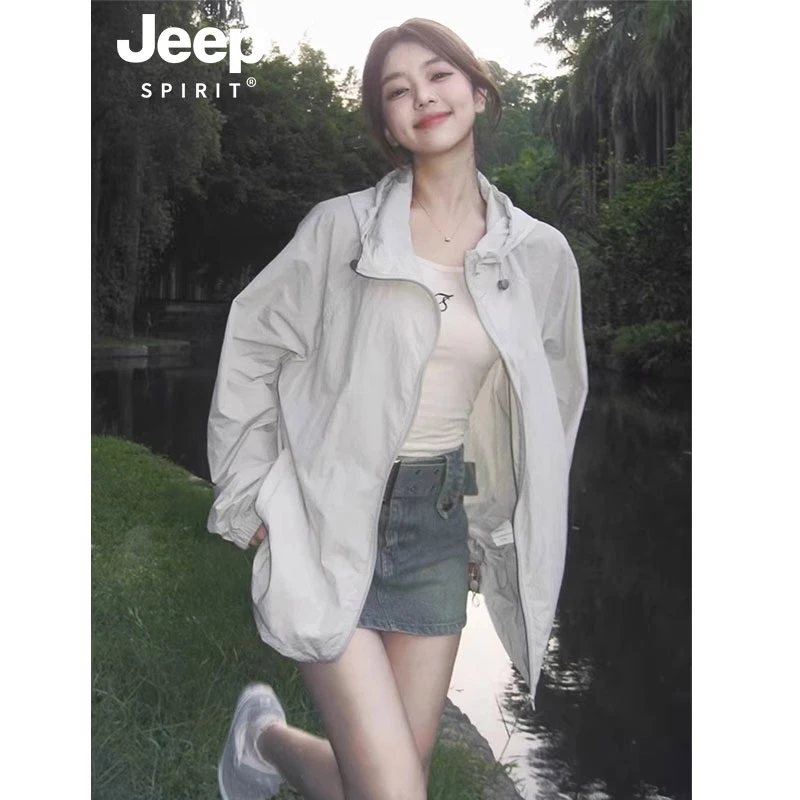 JEEPSPIRIT吉普防晒衣2025新款夏季宽松防紫外线薄款户外防晒服