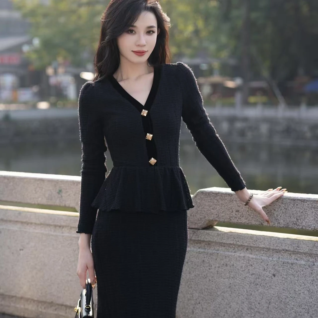 【yola】古早千金冬季新款高级显瘦鱼尾连衣裙-YL11194