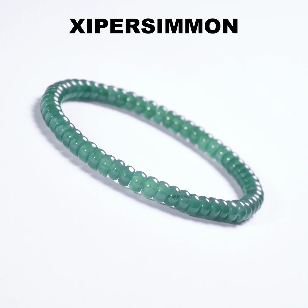 5.5mm天然危料翡翠手串蓝水精工直切精品玉手串素圈气质经典百搭