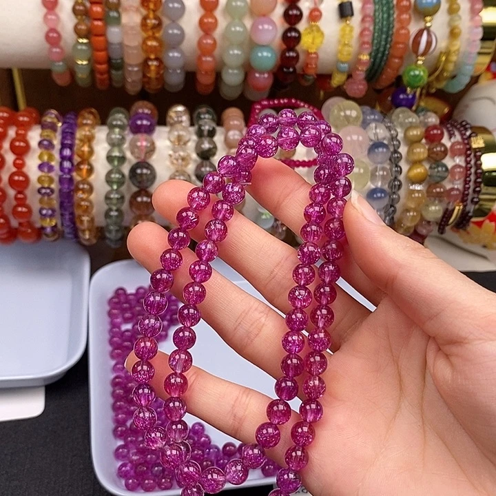 未镶嵌卡6.8紫烟花超七50个玛瑙/玉髓