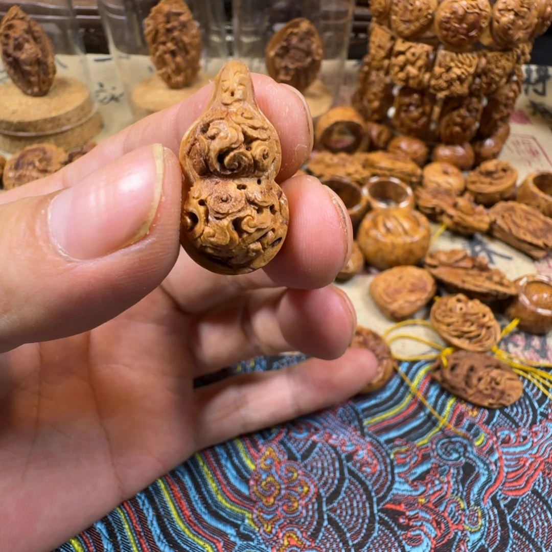 津***刀核桃手串/手链葫芦雕刻云纹1