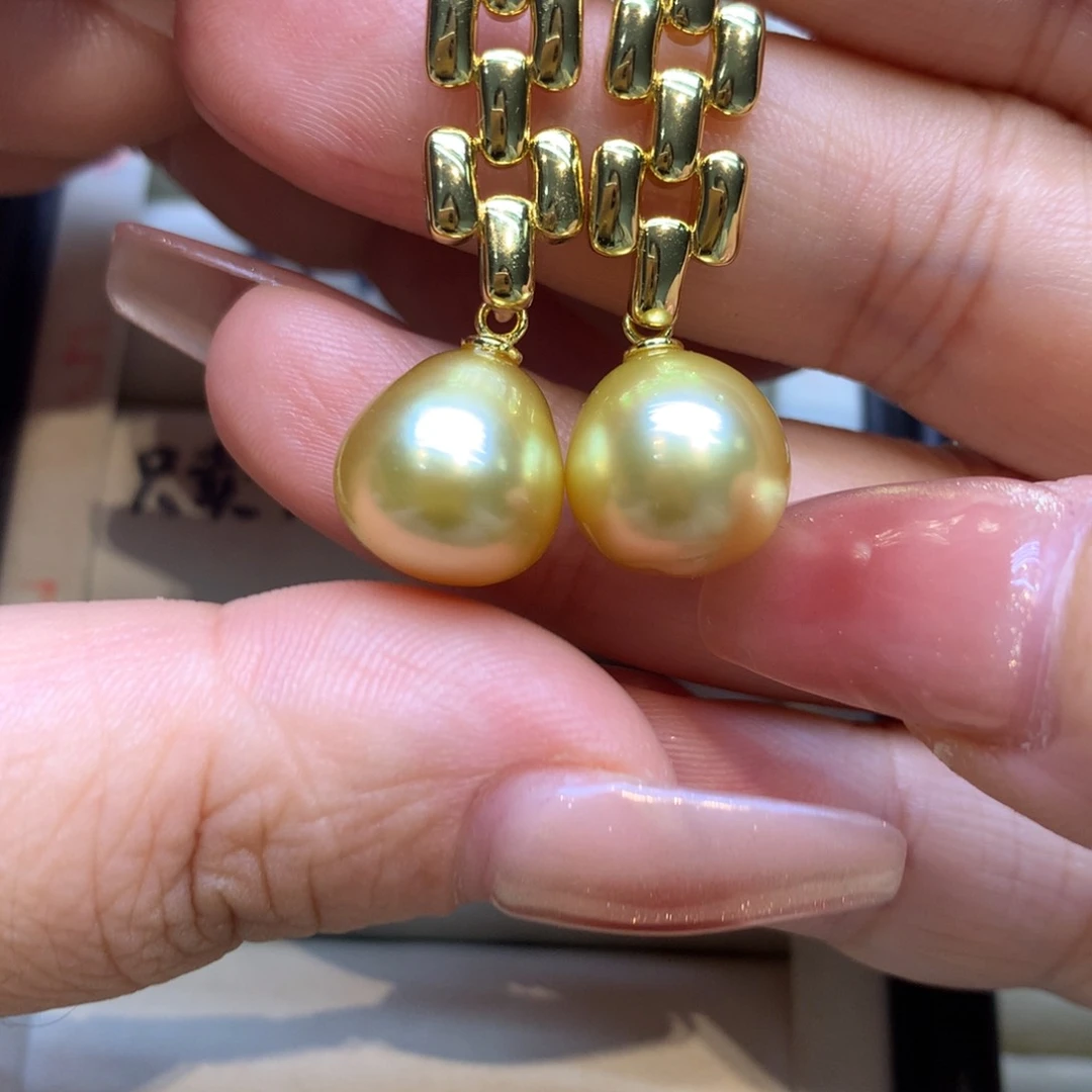 银S925镶嵌耳饰海水珍珠