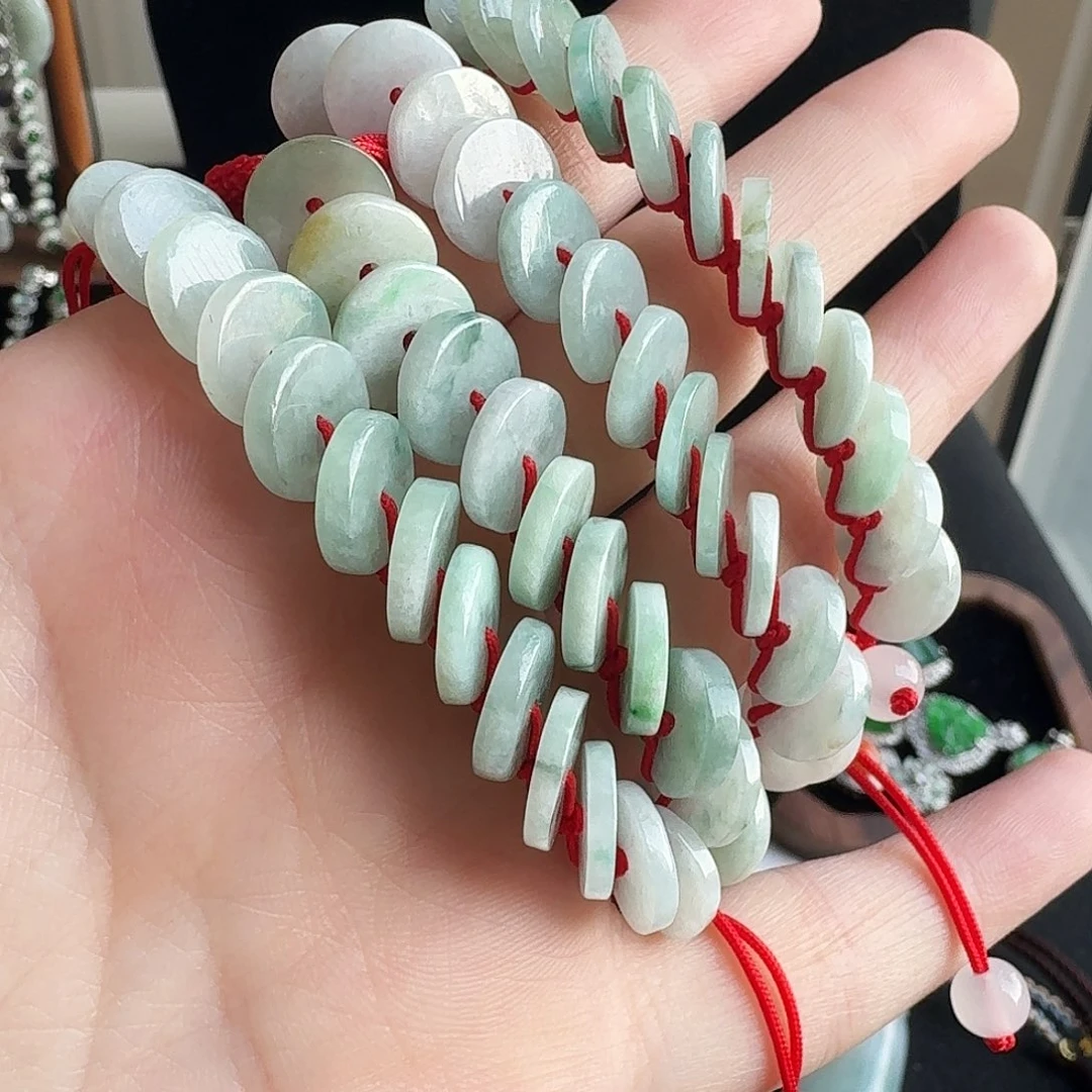 翡翠未镶嵌颈饰平安扣手绳