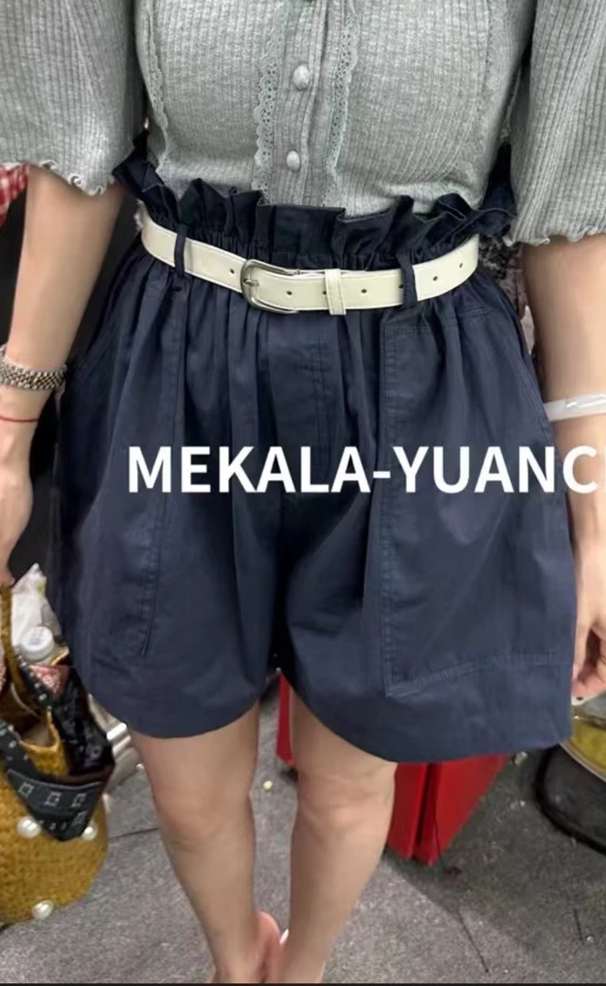 高腰设计五分宽腿遮肉显瘦短裤