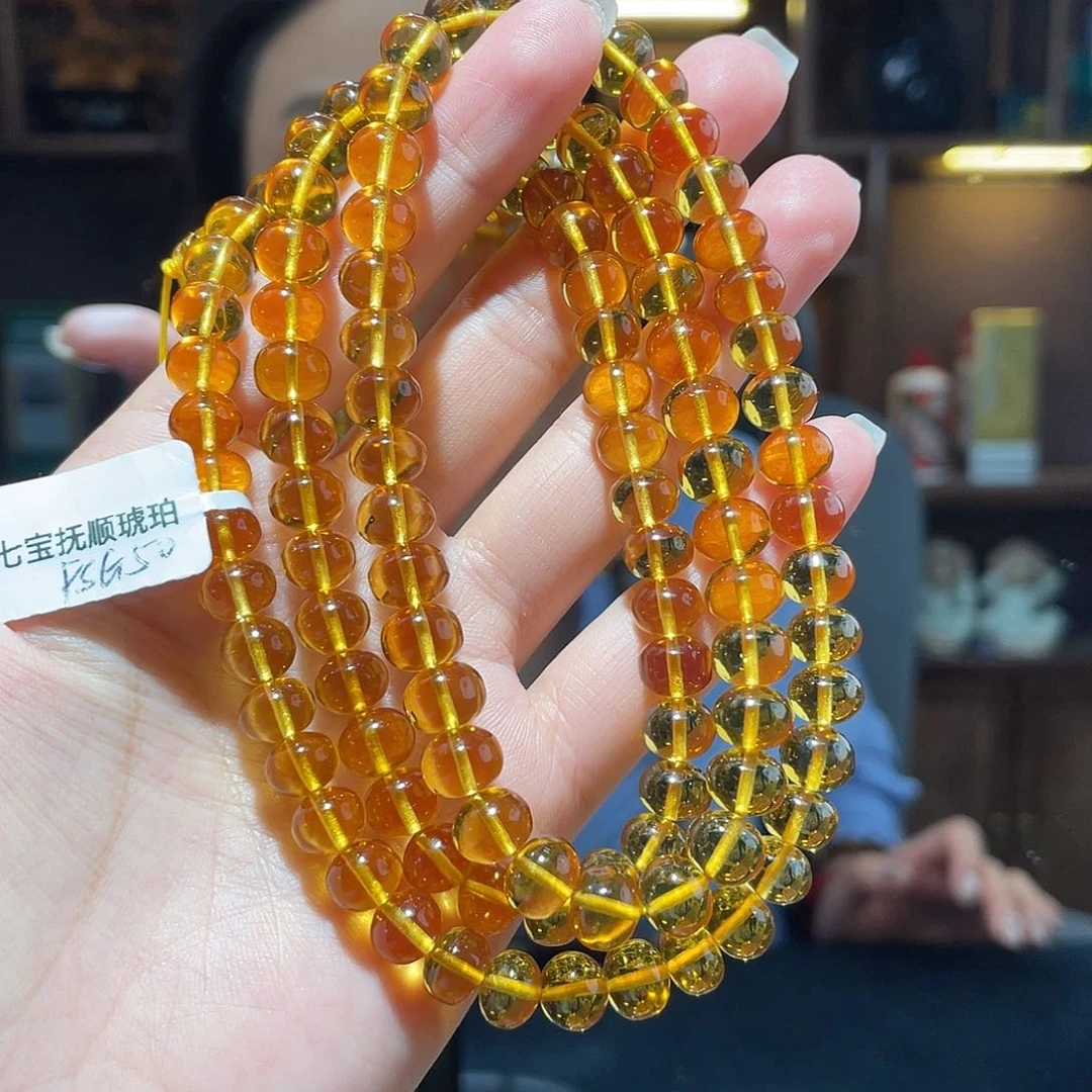 未镶嵌琥珀手链8m纯净水