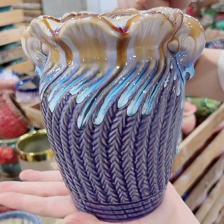 有孔.凑单10元陶瓷花盆发货！