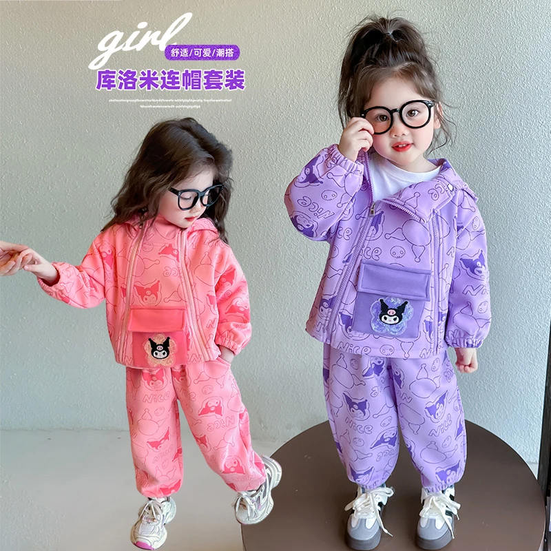 女童套装春秋款2025新款女宝宝休闲卡通春装儿童洋气库洛米两件套