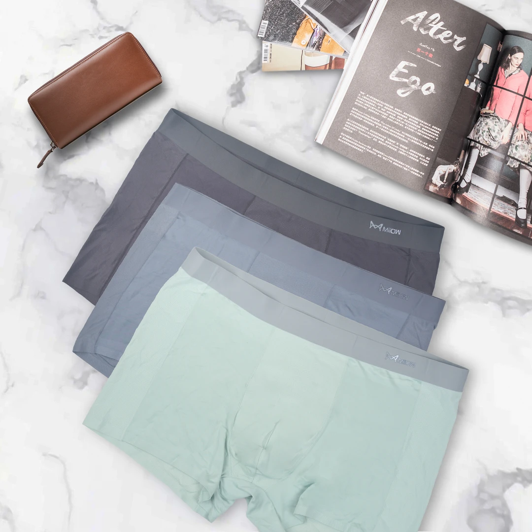 B198男士时尚弹力舒爽内裤打底短裤平脚三条装