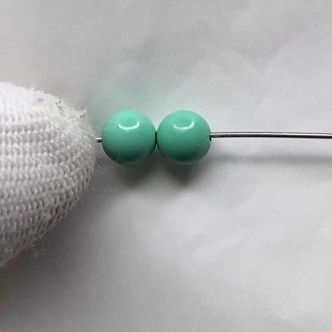 原生态绿色圆珠卡6mm