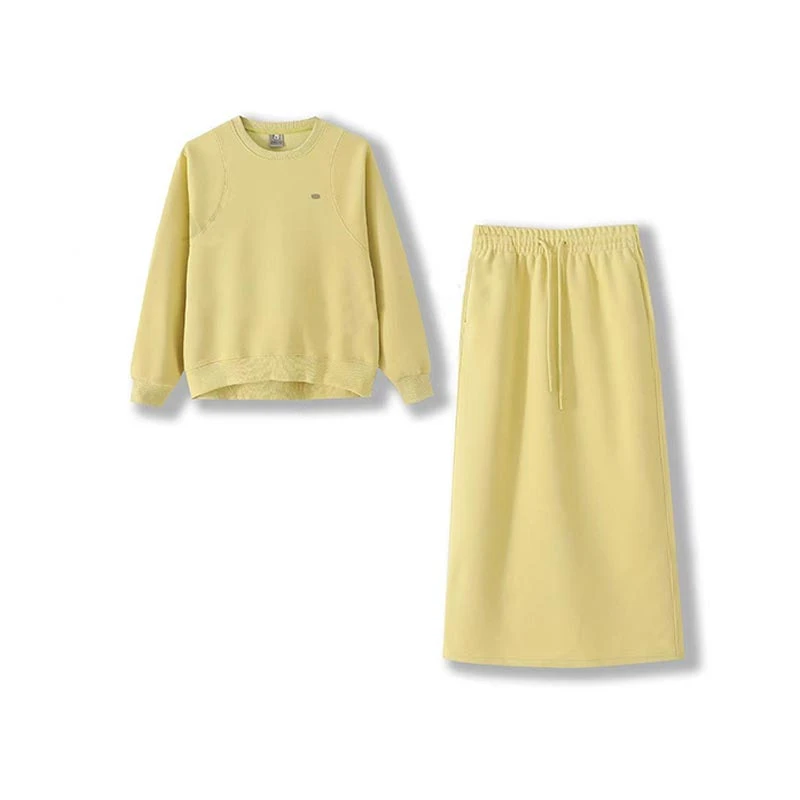 多巴胺减龄圆领卫衣搭配半身裙两件套女春秋新款洋气休闲高级套装